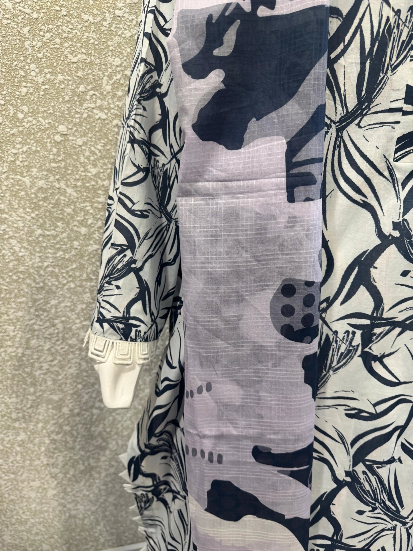 Premium Ladies Lawn Stitched - Gray & Navy