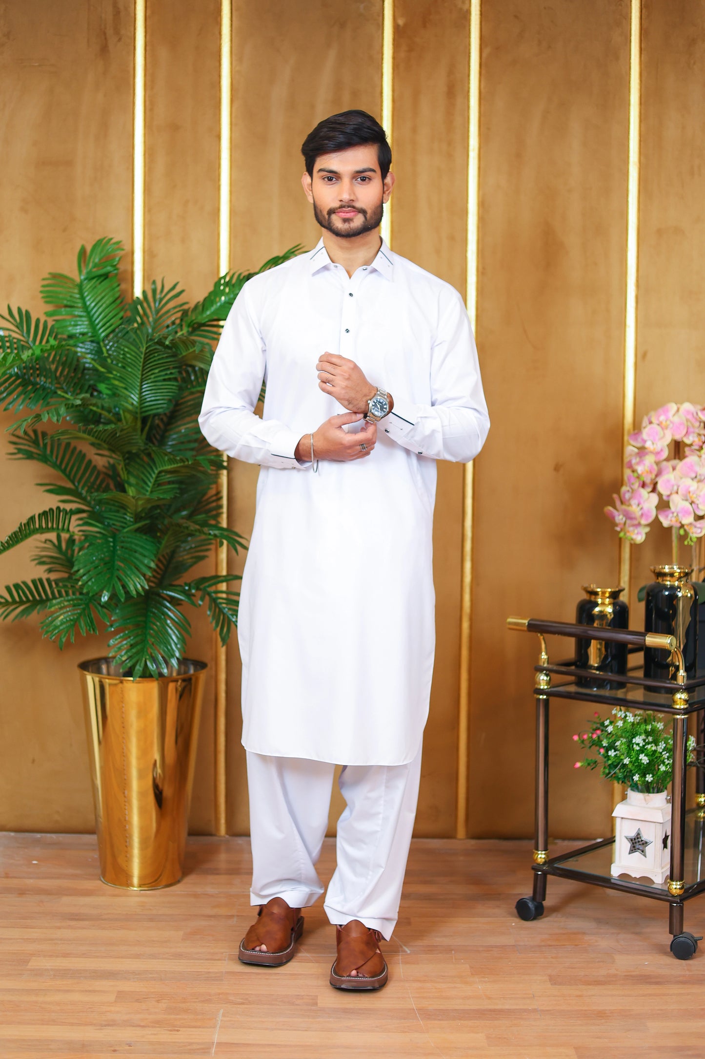 Toyobo Premium Wash and Wear Kameez Shalwar - White