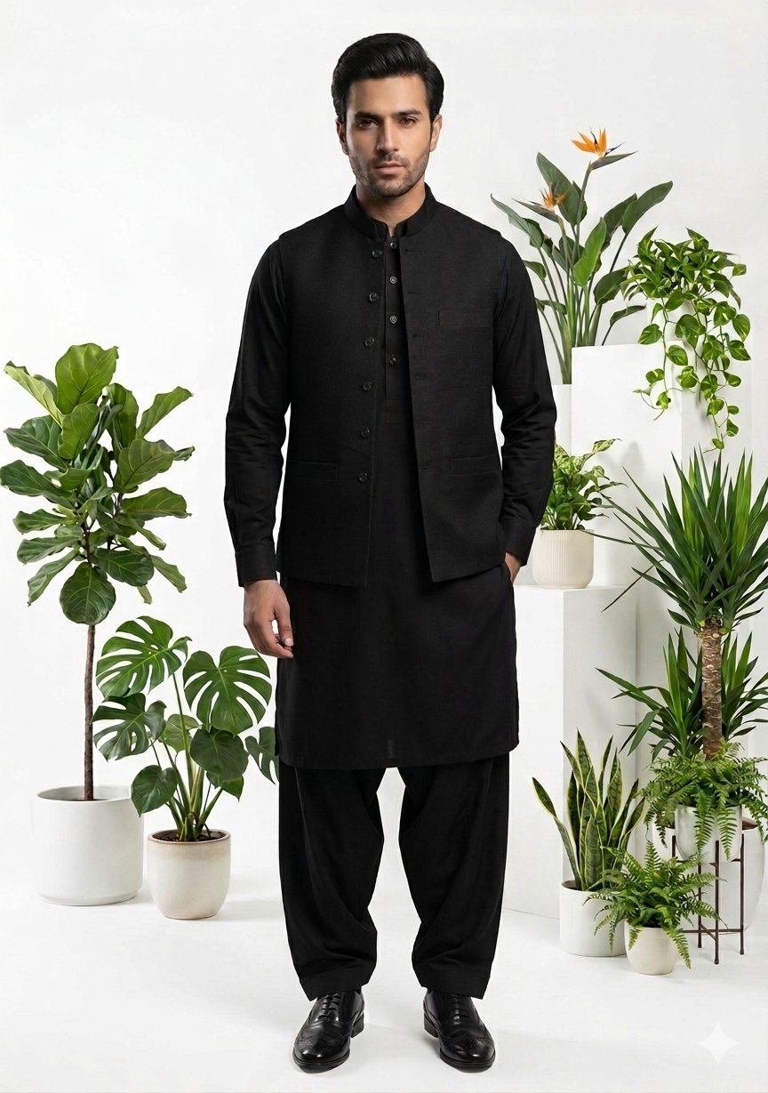 Noshi Wash And Wear &  Waist Coat Collection 3 Piece