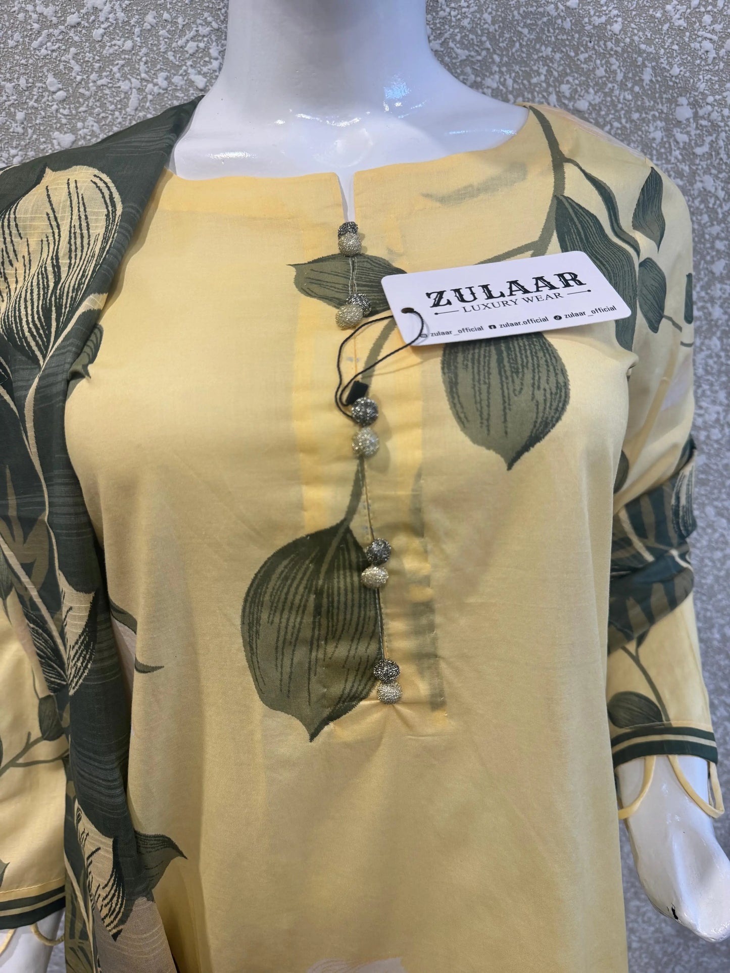 Premium Ladies Lawn Stitched - Pastel Yellow