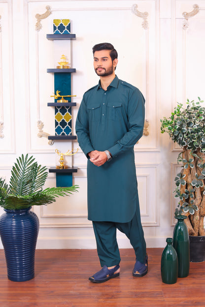 Crest Premium Wash and Wear Kameez Shalwar – Teal