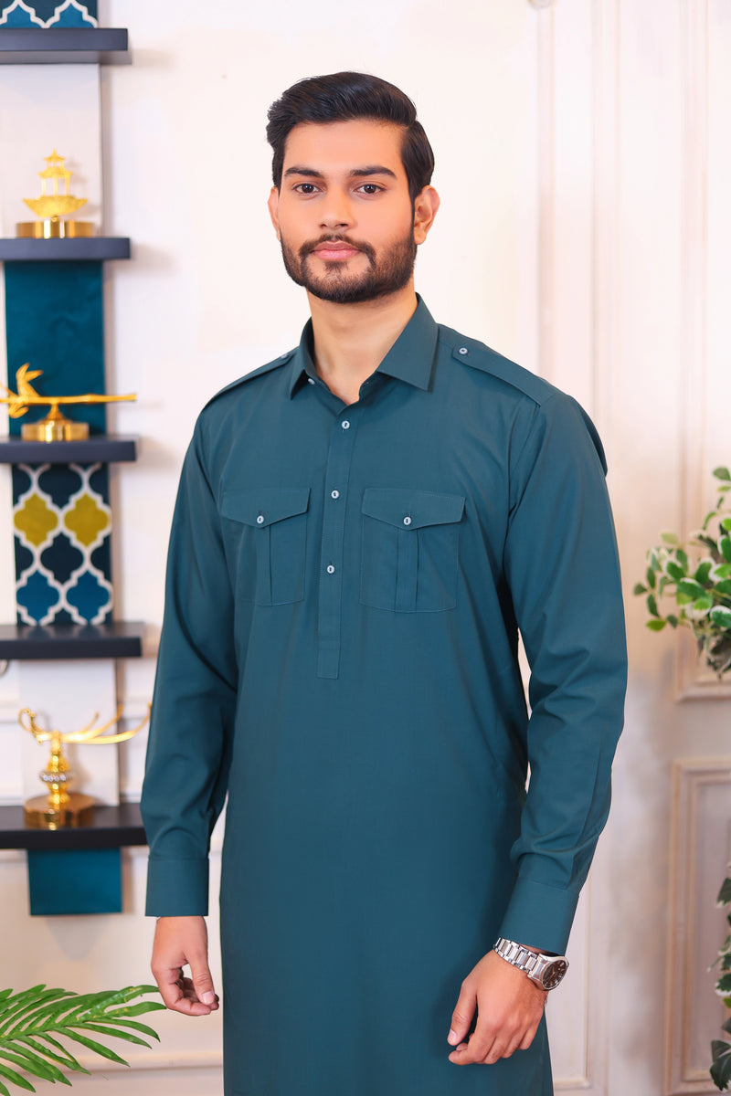 Crest Premium Wash and Wear Kameez Shalwar – Teal