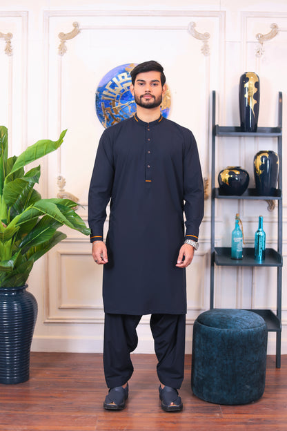 Royal Wash and Wear Kameez Shalwar – Dark Blue