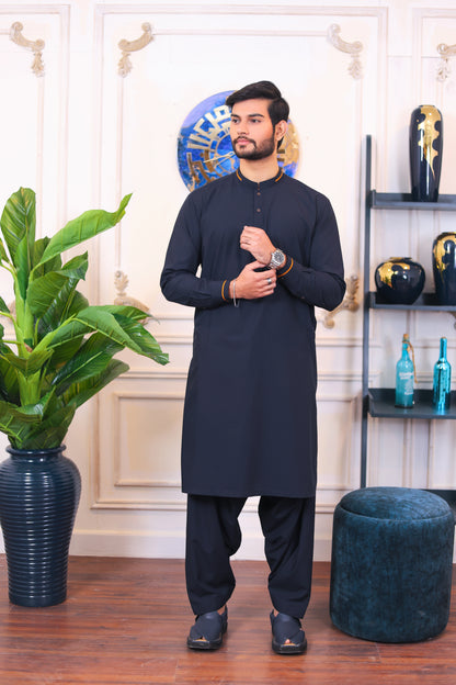 Royal Wash and Wear Kameez Shalwar – Dark Blue