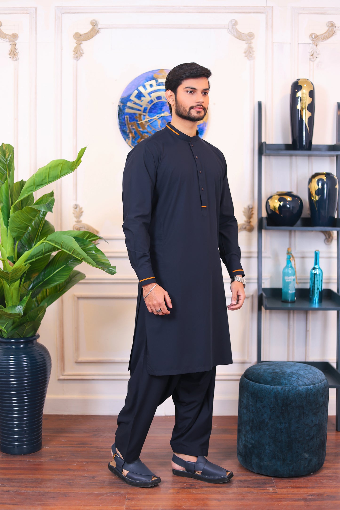 Royal Wash and Wear Kameez Shalwar – Dark Blue