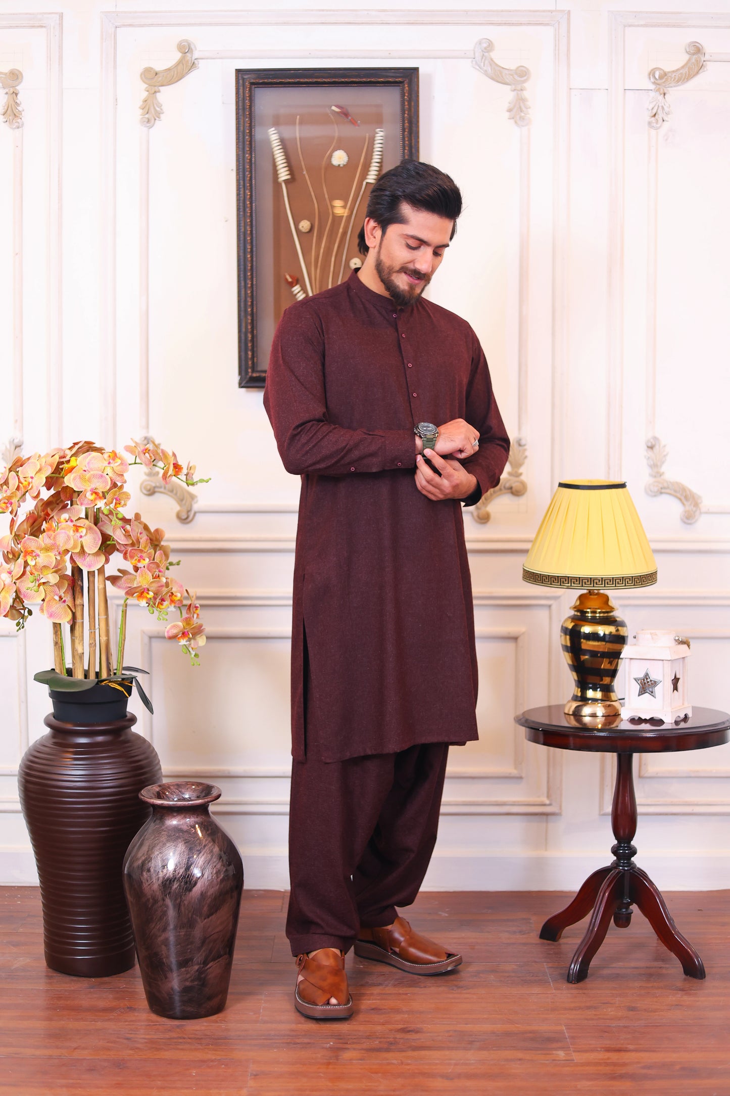 Finest Quality Wool Kameez Shalwar – Copper