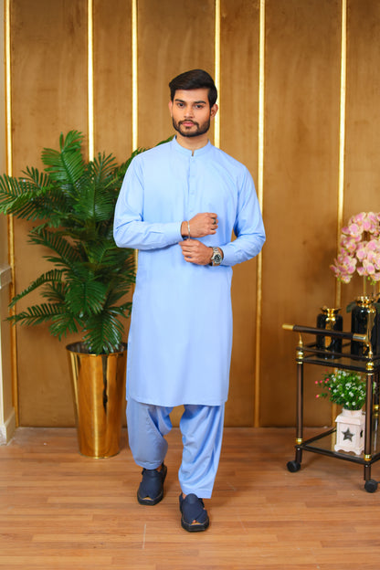 Toyobo Premium Wash and Wear Kameez Shalwar - Light Blue