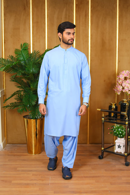 Toyobo Premium Wash and Wear Kameez Shalwar - Light Blue