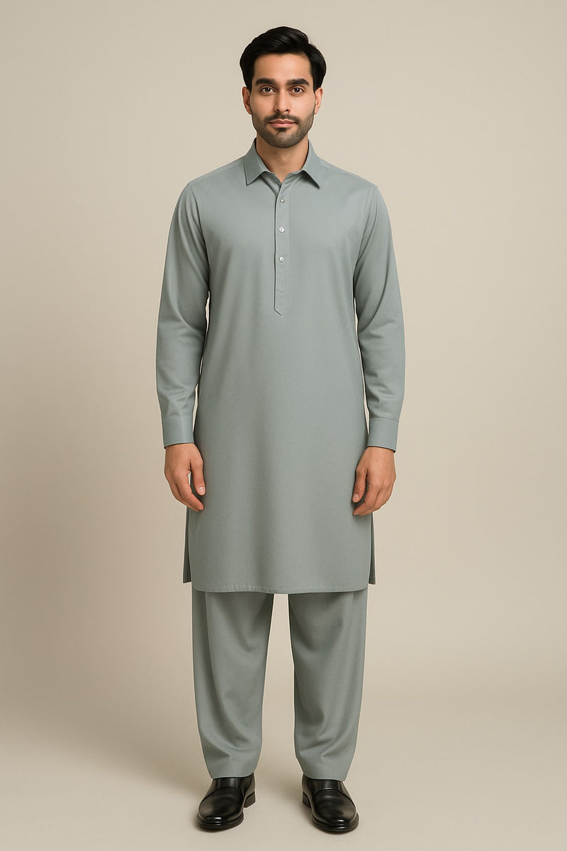 MF Collection Stiched Wash & Wear-Grey