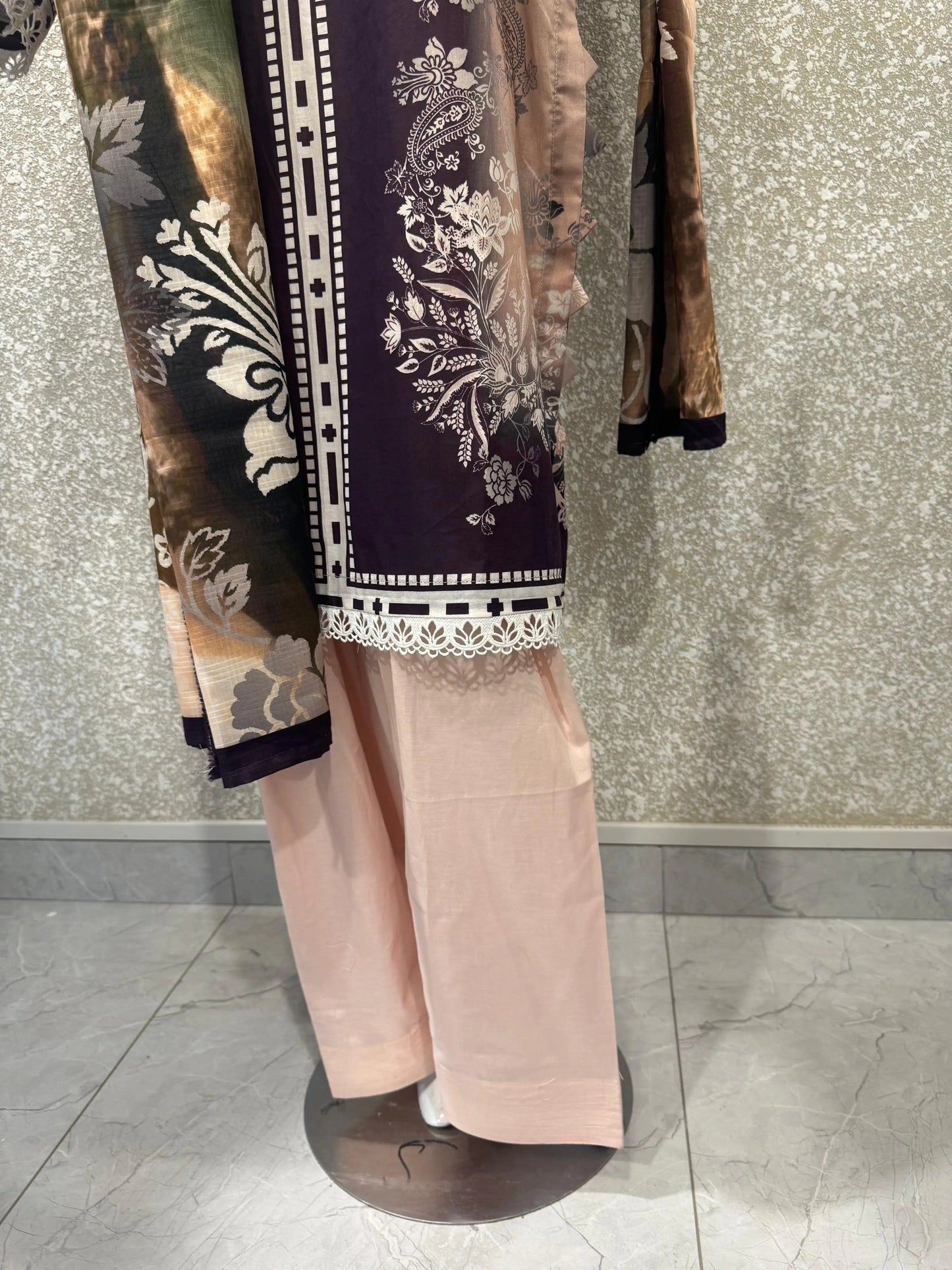 Premium Ladies Lawn Stitched - Deep Plum