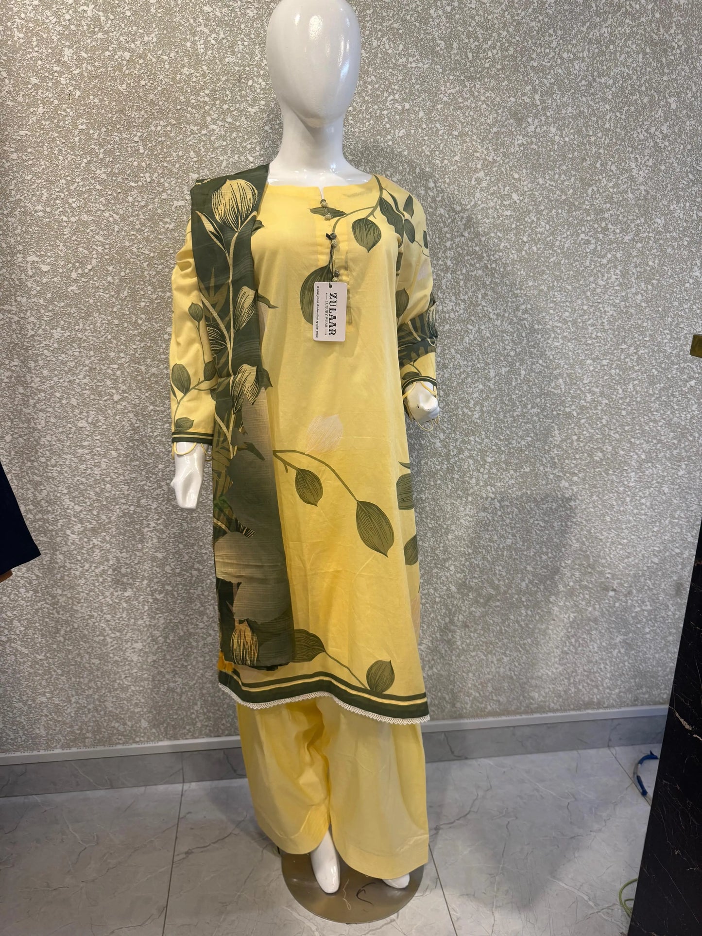 Premium Ladies Lawn Stitched - Pastel Yellow