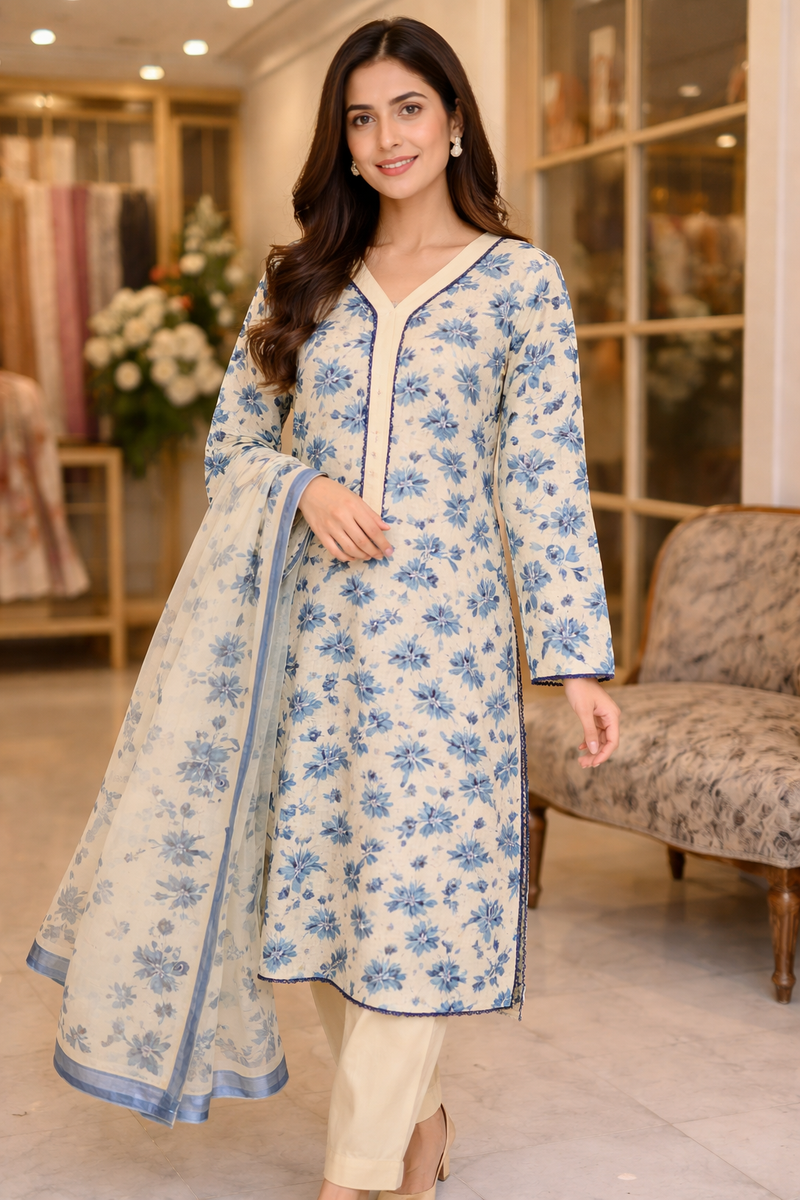 Premium Ladies Lawn 3pc Stiched
