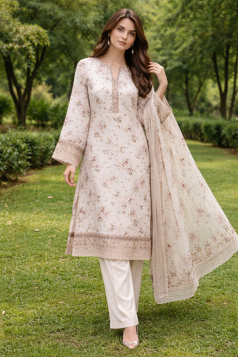 Premium Ladies Lawn 3pc Stiched