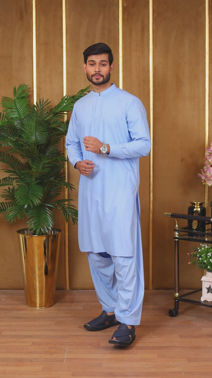 Toyobo Premium Wash and Wear Kameez Shalwar - Light Blue