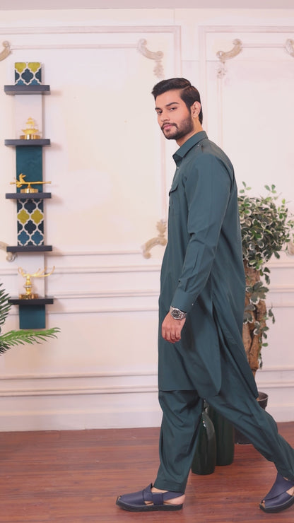 Crest Premium Wash and Wear Kameez Shalwar – Teal